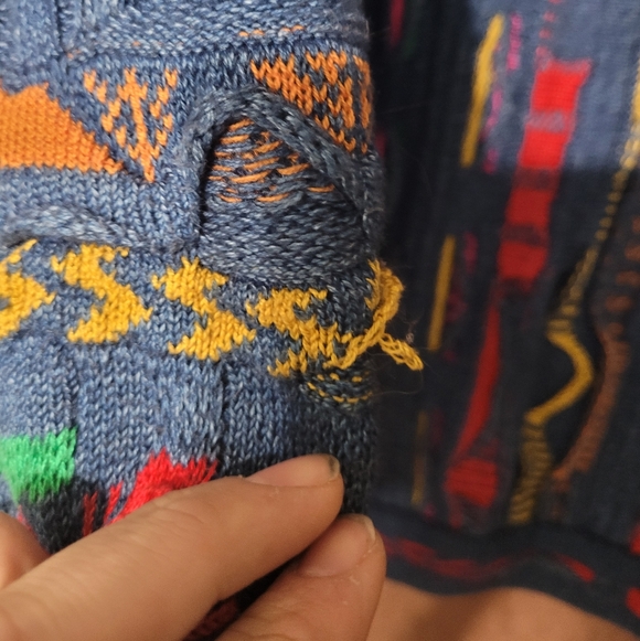 Vintage Colorful 3D Knit Mens COOGI Cardigan - Picture 6 of 7